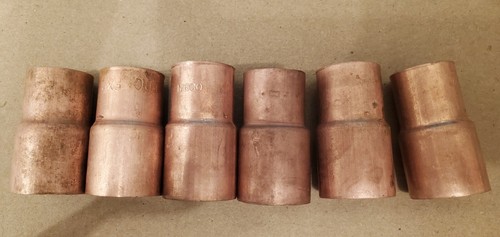 1 x 1 Copper Reducer Coupling Pipe Fitting CxC Lot of 6