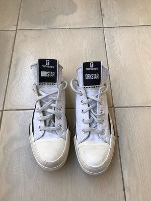 white Rick owen drkshdw converse cloth low trainers size 38 EU