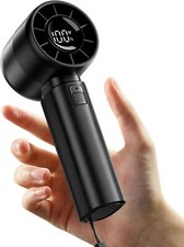 Portable Handheld Turbo Fan,5 Speeds High Speed Personal Fan With Digital Displa