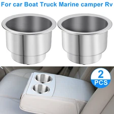 2X Stainless Steel Cup Drink Holder Marine Boat Yacht Truck Camper RV Universal