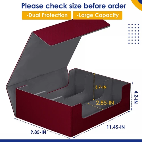 3-reihige Aufbewahrungsbox Baseball Basketball Trading 1800+ Sport Karten Halter Deck Case - Bild 4 von 11