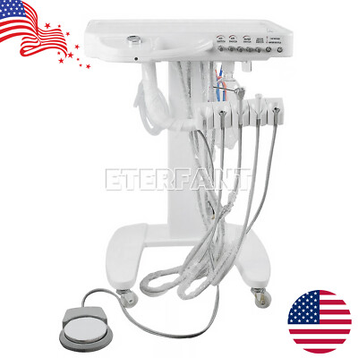 Dental Portable Mobile Delivery Unit System Cart Treatment Work Compressor 4H US