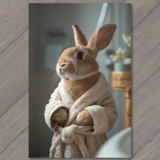 STICKER Bunny Rabbit Robe In Bath Bathrobe Bathroom Cute Shower Clean Robe