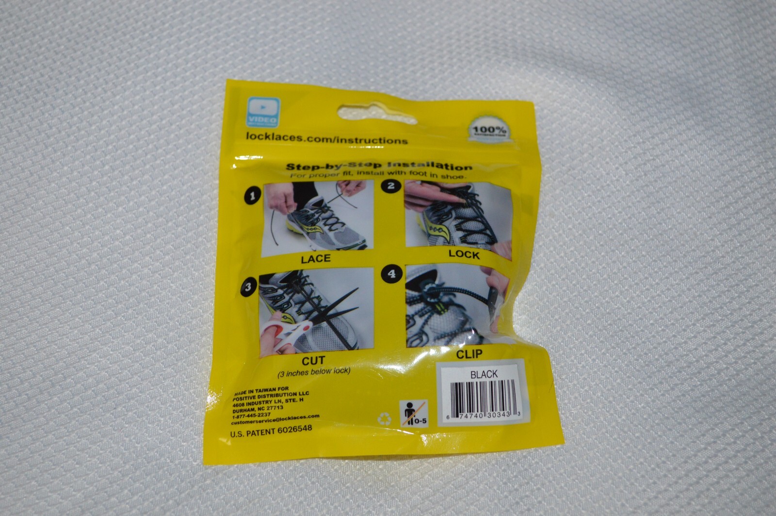 LOCK LACES ~ ELASTIC NO-TIE SHOELACES ~ 2 PAIR PACK ~ BLACK ~ NEW image 2