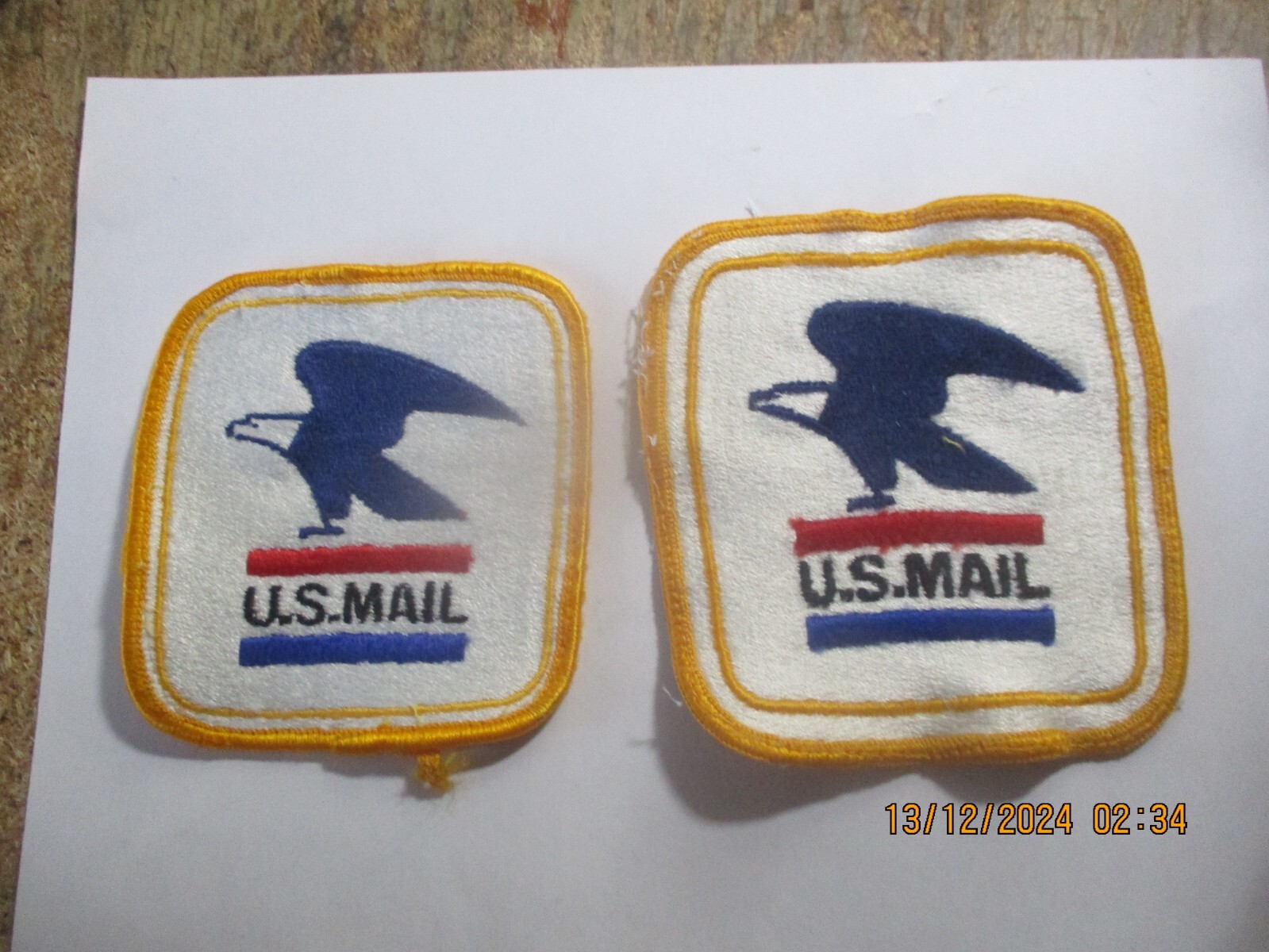 USPS UNITED STATES POSTAL SERVICE LETTER CARRIER 2 PATCHES EAGLE US MAIL