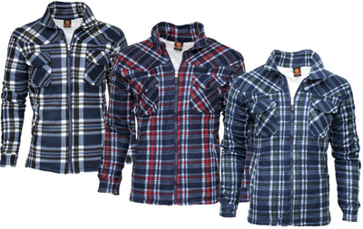 Herren Holzfäller Hemd Kariert Winter Hemd Jacke gefüttert Fellhemd Thermo