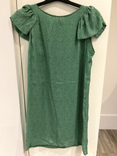 Zara Basics Short Green with White Dots Holiday Dress Sz L Large