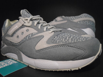 SAUCONY GRID 9000 KNIT SWEATER SUEDE GREY OFF WHITE CREAM SHADOW S70302-3 13