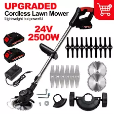 2500W Cordless Weed Eater Electric Brush Cutter Lawn Edger Grass String Trimmer