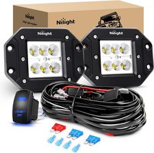 White Led Flood Beam Light Bar 2Pcs 18W Off Road Universal Fit Waterproof