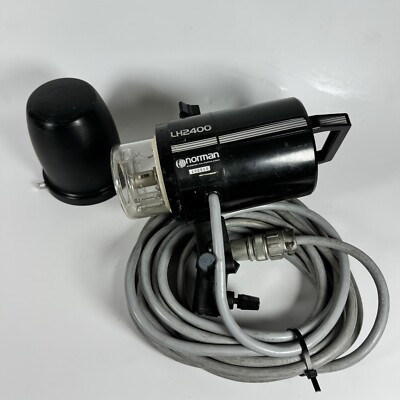 Norman LH2400 Strobe Head Flash Bulb Blower and tube cover TESTED WORKING