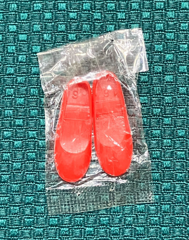 Vintage Barbie Skipper Pair of Red Shoes in Cellophane - Japan