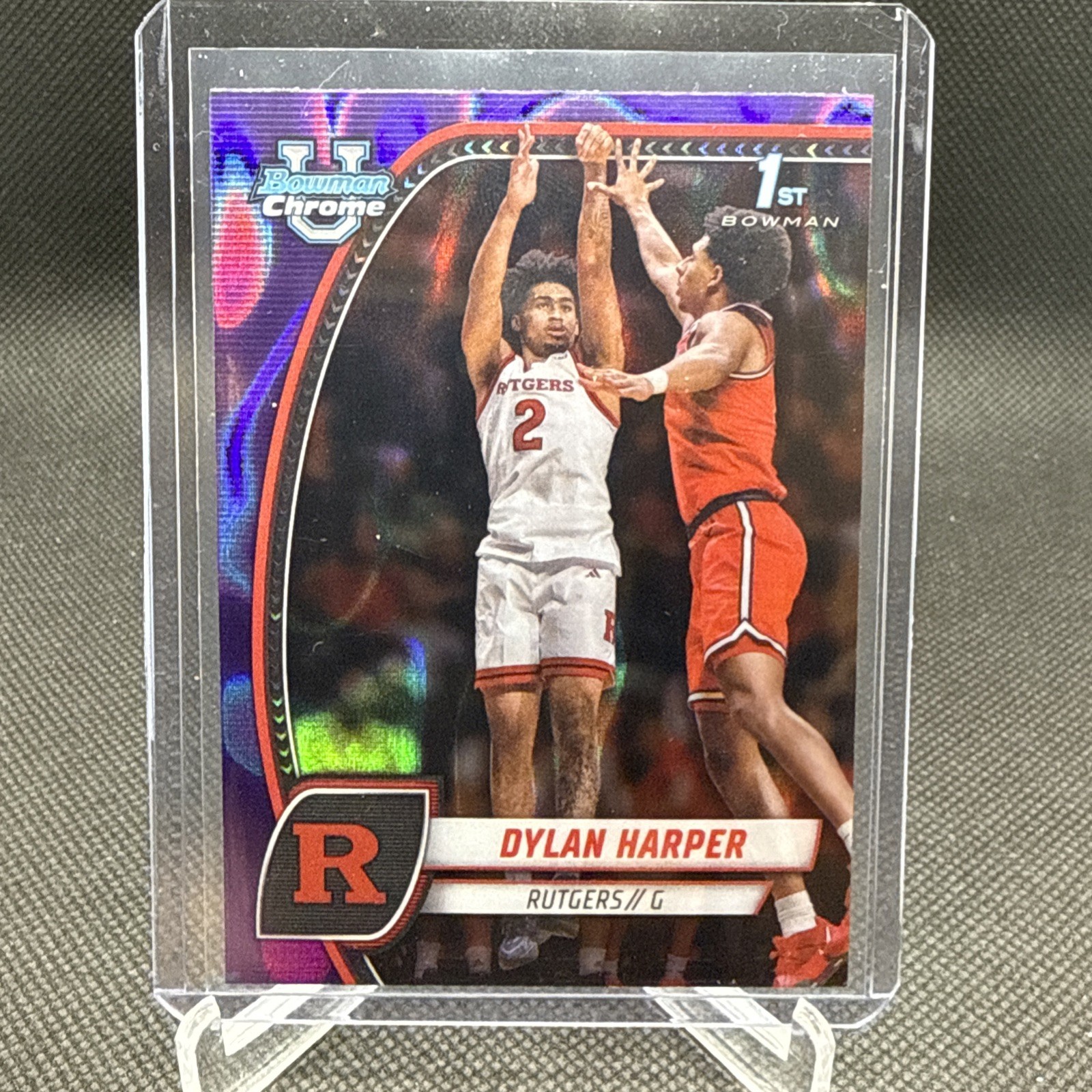 2024 BOWMAN CHROME UNIVERSITY 22 DYLAN HARPER PURPLE LAVA!! 1st Bowman