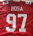 Nick Bosa Red Autographed Original Custom Stitched Football Jersey - Beckett Cer