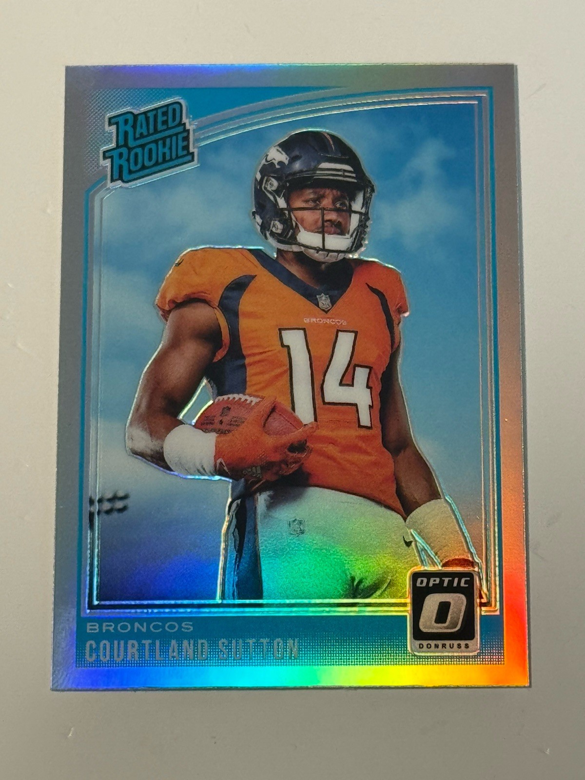 Courtland Sutton SILVER Holo Prizm Rated Rookie 2018 Donruss Optic #162 Broncos!