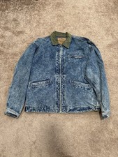 VTG 90s EDWIN Denim Full Zip Detroit Style Chore Jacket Japanese Size XL