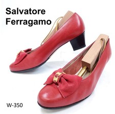 SALVATORE FERRAGAMO Pumps Vara Bow Leather 249 23cm Authentic From Japan