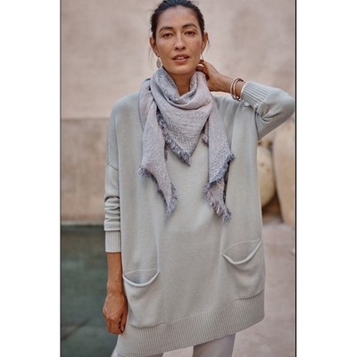 Pure J. Jill Elements Patch-Pocket Sweater Tunic Gray Size Small