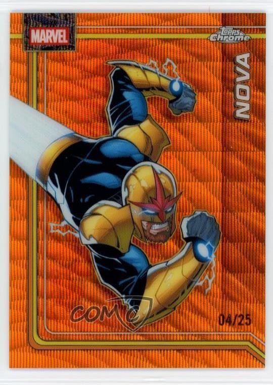 2026 Topps Chrome Marvel Comics Orange Wave Refractor /25 Nova #089 1l2l