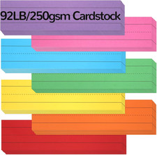 Rainbow Sentence Strips - 112 Sheets, 12  x 3  , 7 Colors, 92Lb Cardstock