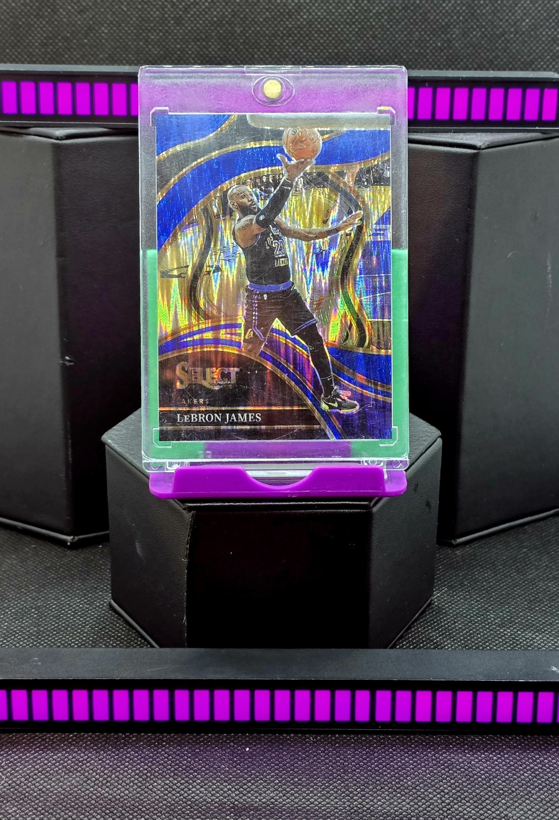 2023-24 Panini Select LeBron James /99 Blue Tectonic Prizm Courtside #266 Lakers