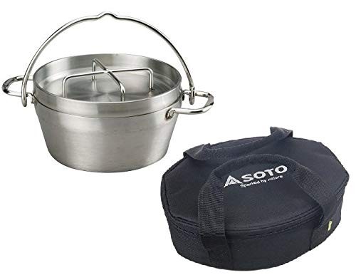 SOTO Stainless Steel Dutch Oven 8 inches ST-908 + Storage Case ST-908CS Japan