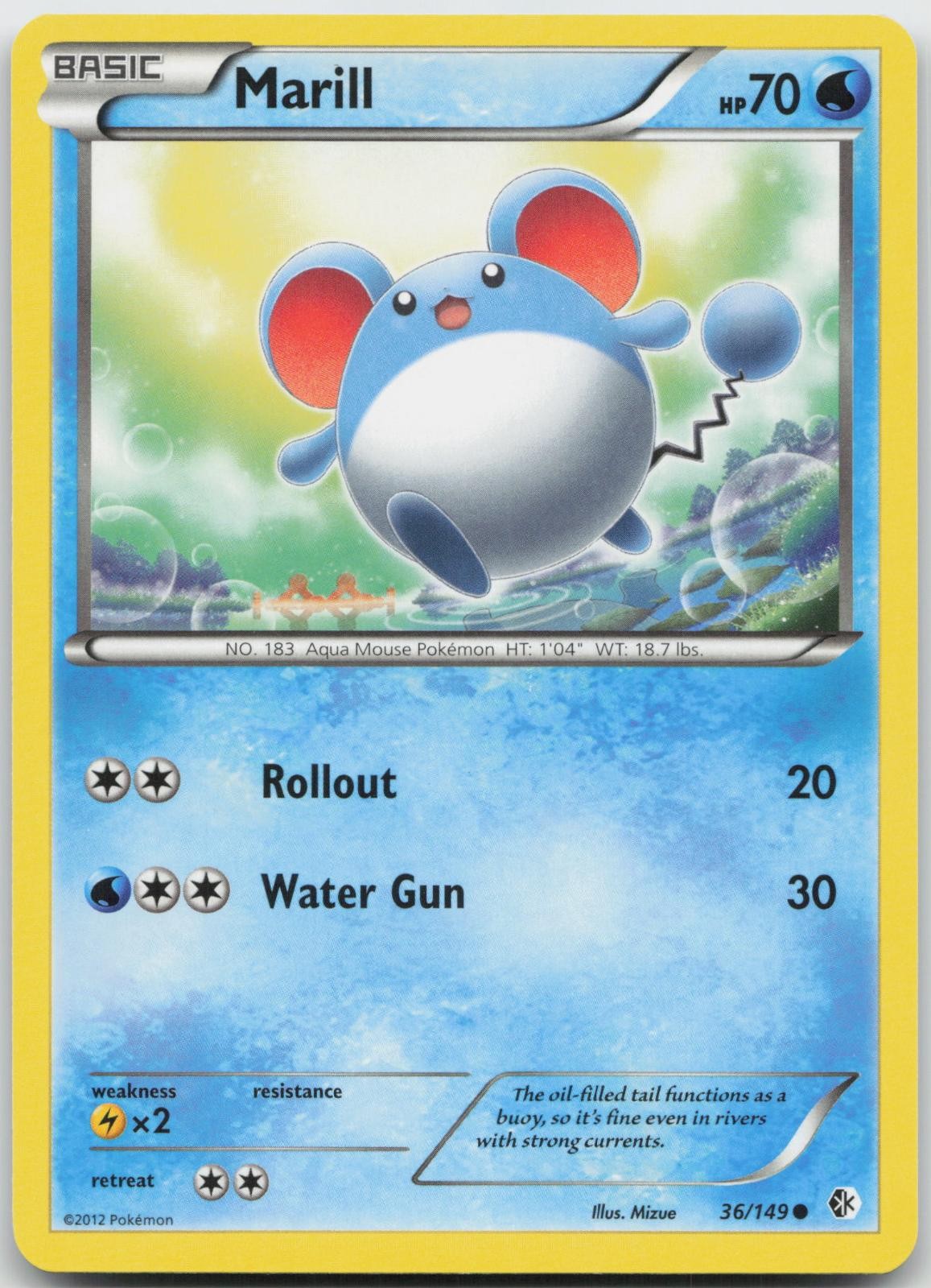 Marill 36/149 Common Boundaries Crossed Pokemon Near Mint