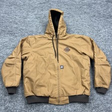 Berne Heritage Jacket Mens Extra Large Brown Canvas Duck Chore Hoodie Work Coat
