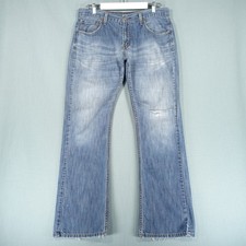 Levis 527 Jeans Mens W33 L32 Blue Cotton Bootcut Fit Wash Distressed Denim Pants
