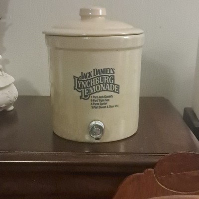 Jack Daniel s Lynchburg Lemonade Beige Ceramic Crock Dispenser w/ Lid & Spigot