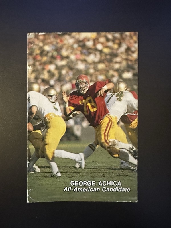 USC Southern California 1982 Football Pocket Schedule Card George Achica