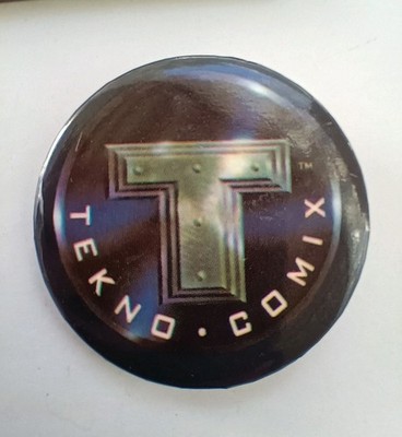 Vintage Tekno Comix ''T'' Button Pin Pinback  
