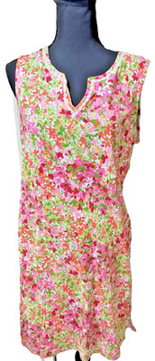 Basic Edition Floral Shift Sleeveless Dress Size Large  NWOT