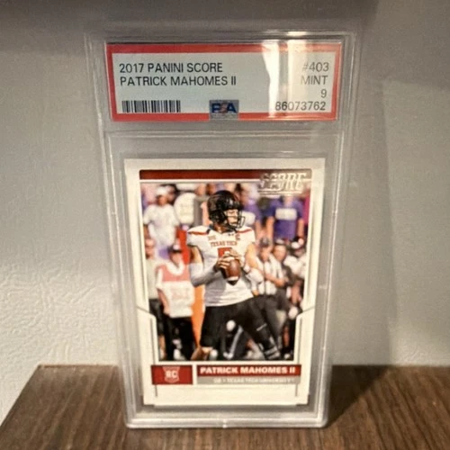 Panini 2017 Score Patrick Mahomes II Rookie #403 Texas Tech PSA 9 Football Card