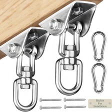 Heavy Duty Swing Hangers 2 Pack Stainless Steel 360  Swivel for Hammock Porch