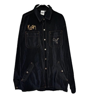 Vintage Korn x Puma Corduroy Snap Jacket Embroidered Shacket Men s 2XL RARE!