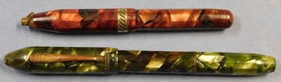 Vtg Fountain pen lot 1930s faceted like a doric k499