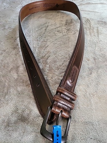 Columbia Leather Belt Men's Medium 34-36 Brown 1.5" Wide Leather Mens - 第 5/8 張圖片