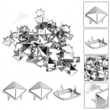 10mm Silver Square Pyramid Claw Rivets for Handbags Shoes Clothing 500Pcs