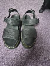 DR MARTENS VOSS GLTR SANDALS UK 5 EU 38 BLACK GLITTER CHUNKY WOMENS SLINGBACK