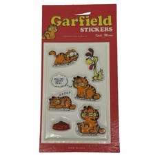 Garfield The Cat Kat  s Meow Puffy Sticker Sheet Vintage Odie Made In USA