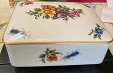 Vintage Vista Alegre Portugal~Mottahedeh Porcelain Trinket Dish w/ Lid~Jardinere