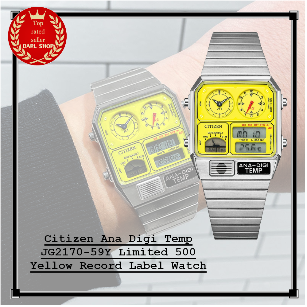 Citizen Ana Digi Temp JG2170-59Y Limited 500 Yellow Record Label