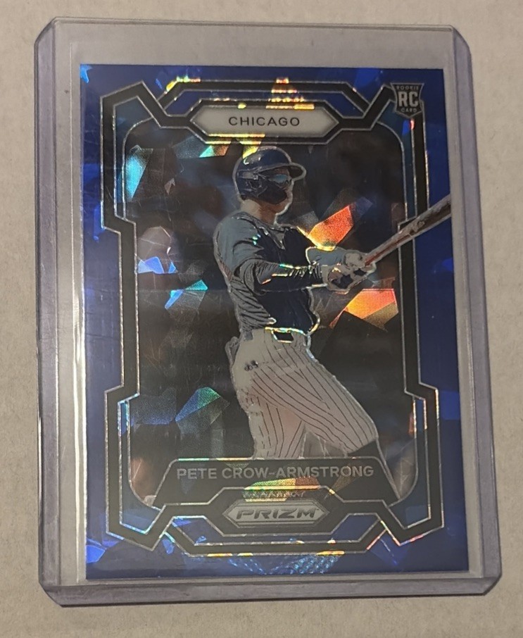2024 Panini Prizm Pete Crow-Armstrong Blue Cracked Ice Prizm #203 Chicago Cubs