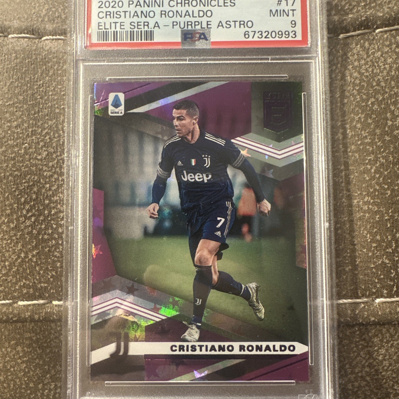 2020 Panini Chronicles Elite Serie A Purple Astro #17 Cristiano Ronaldo PSA 9