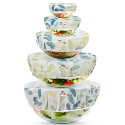 Li'L Things Beeswax Bowl Covers Set Of 5 Xsxl Reusable Elastic Food Covers For