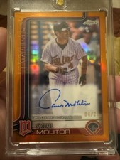 2025 Topps Chrome Legends Autograph Paul Molitor ORANGE REFRACTOR SSP #4/25 1/1?