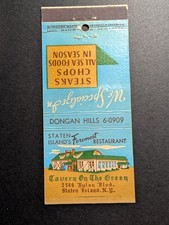 Matchbook Cover Tavern On The Green Staten Island, NY