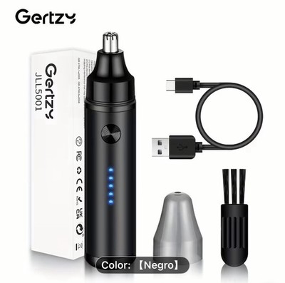 Gertzy Nose Ear Hair Trimmer USB Rechargeable Cordless 360° Rotary Black JLL5001