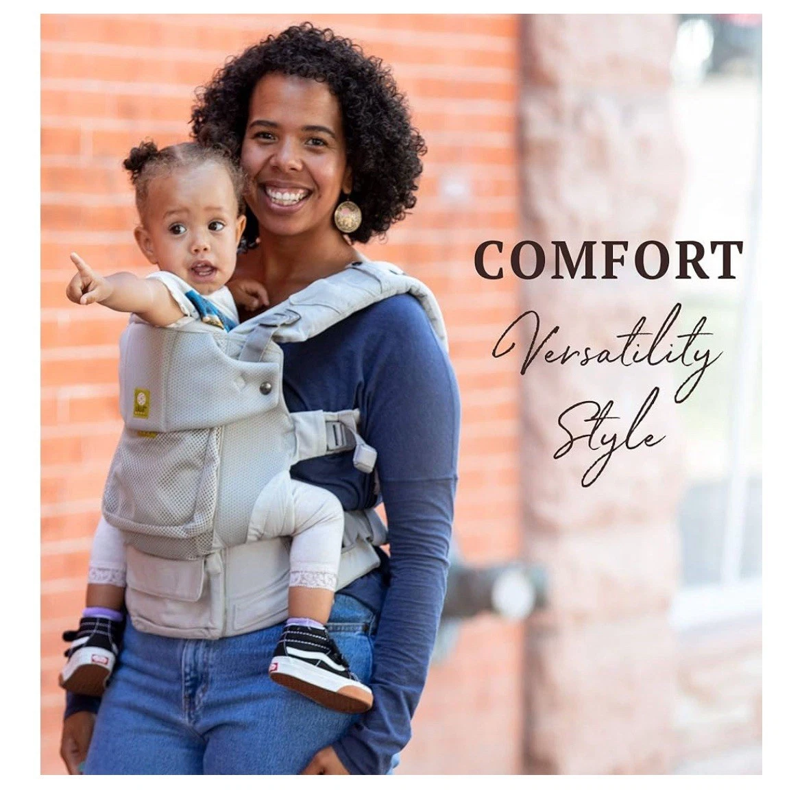 Lillie Lilliebaby Grey Strapped Baby Carrier Adjustable
